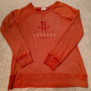 NBA Houston Rockets Women's Burnout Crew Neck Fleece Sweatshirt Size L EUC